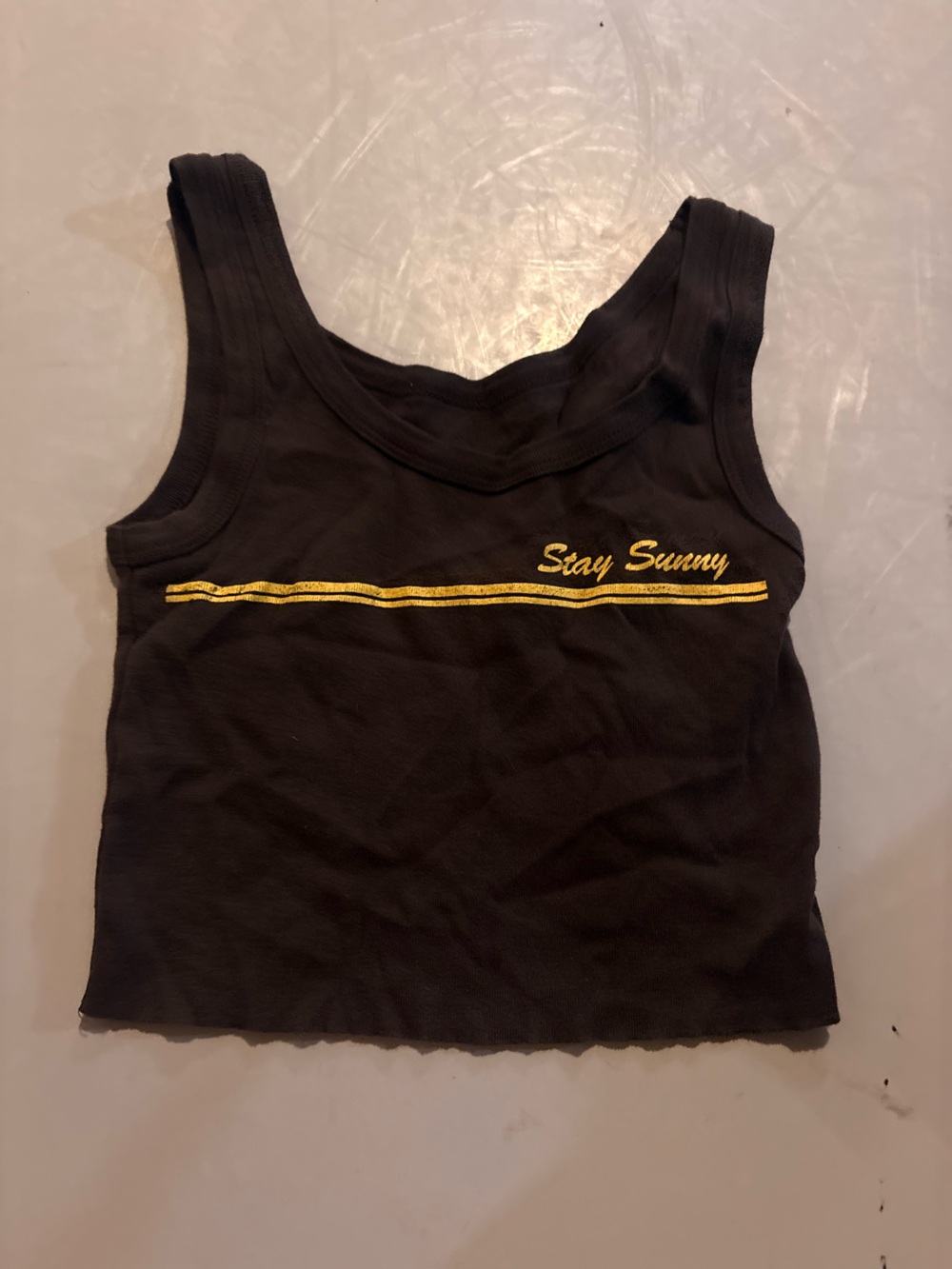 Billabong Black Tank Top with Gold 'Stay Sunny' Script